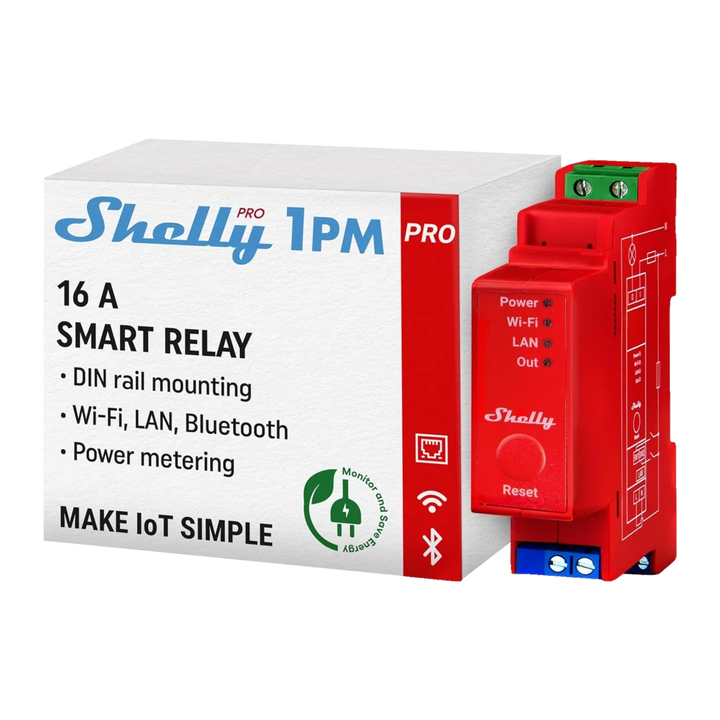 Relé inteligente Shelly Pro 1PM Contador de energia integrado