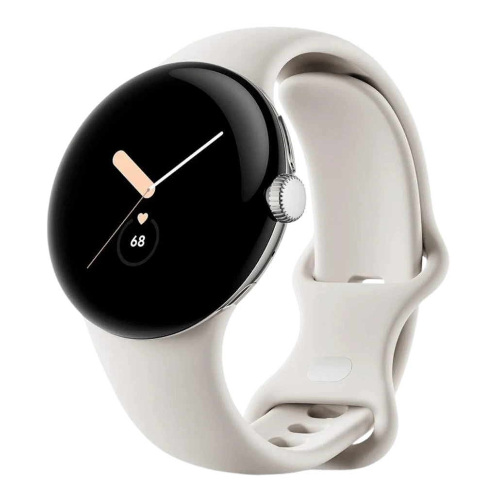 Google Pixel Watch LTE 41 mm, prateado polido, ECG,NFC, bracelete Chalk