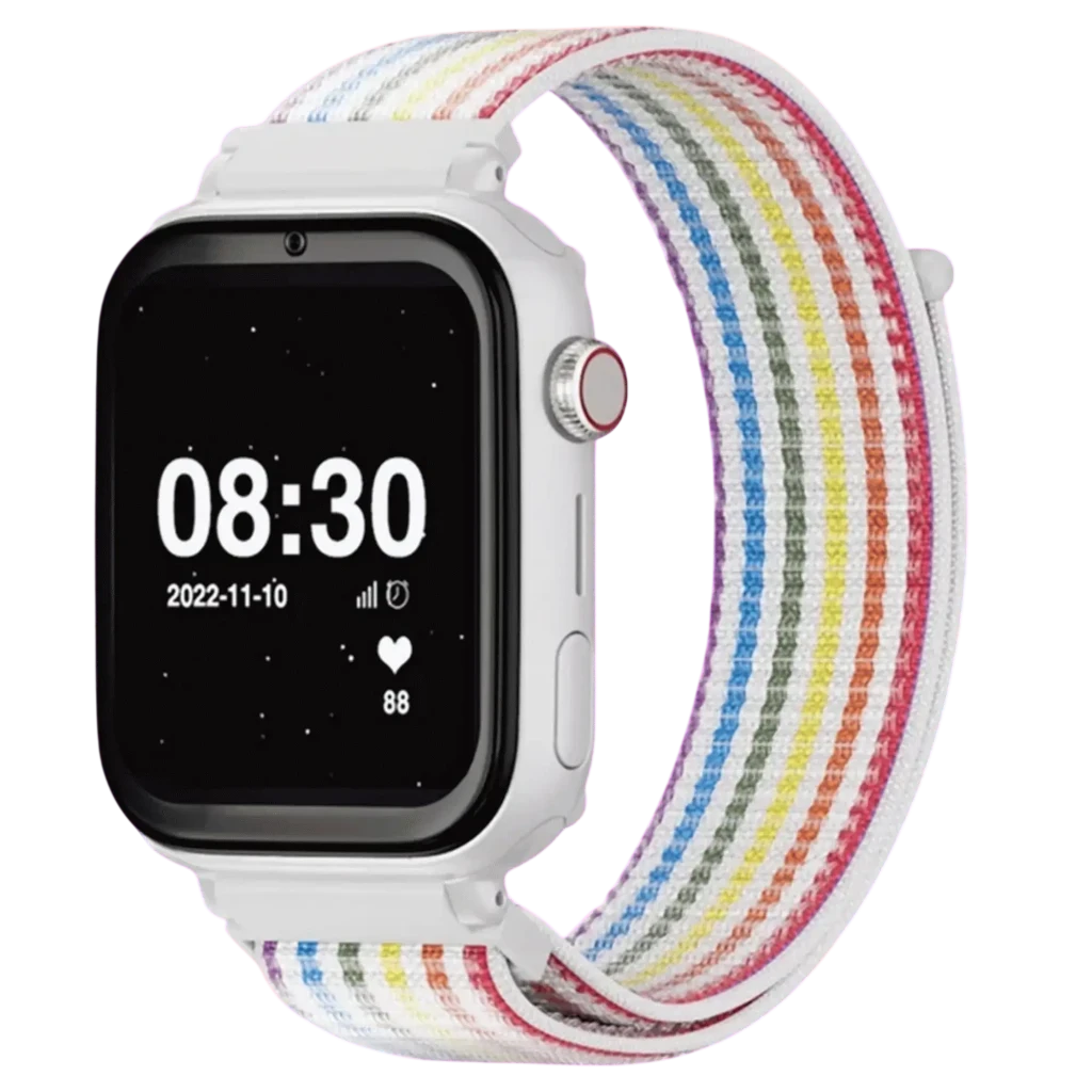 SaveFamily SaveWatch Plus 1 Branco, Pulseira de Tecido Arco-íris  , Chamadas SOS, 4G