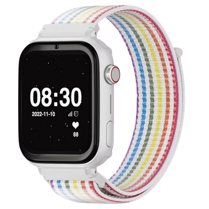 SaveFamily SaveWatch Plus 1 Branco, Pulseira de Tecido Arco-íris  , Chamadas SOS, 4G