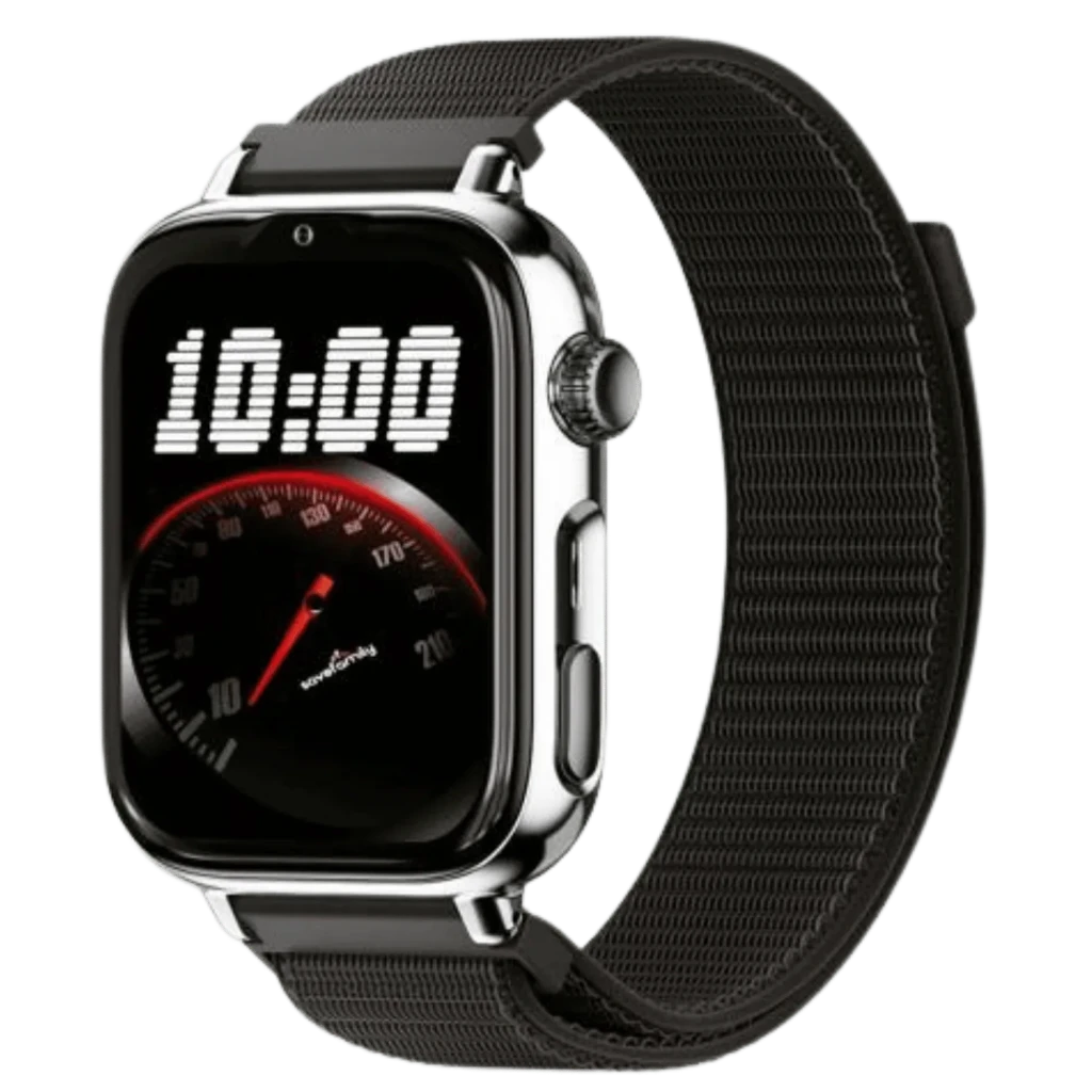 SaveFamily SaveWatch Plus 2 Prateado , Pulseira de Tecido Tribeca  , Chamadas SOS, 4G