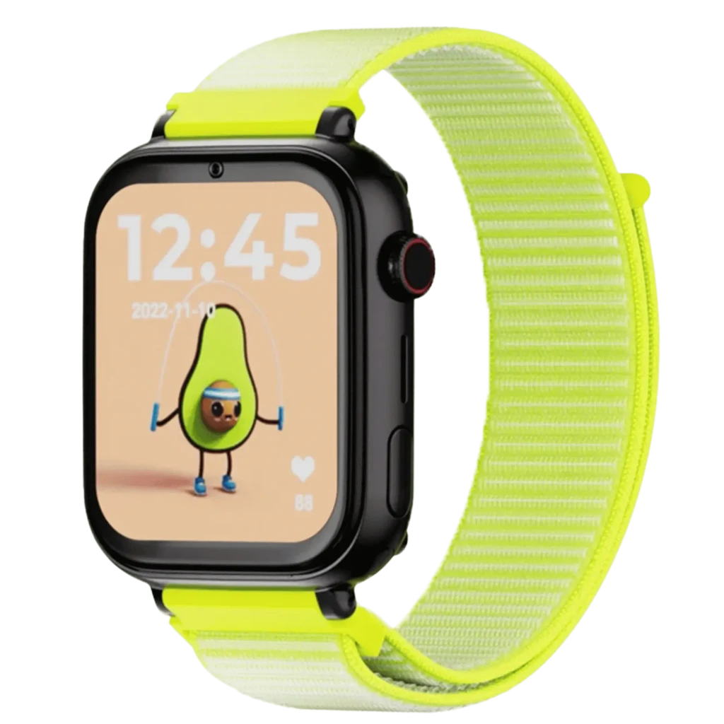 SaveFamily SaveWatch Plus Preto / Tecido Amarelo Fluorescente Botão SOS Videochamada