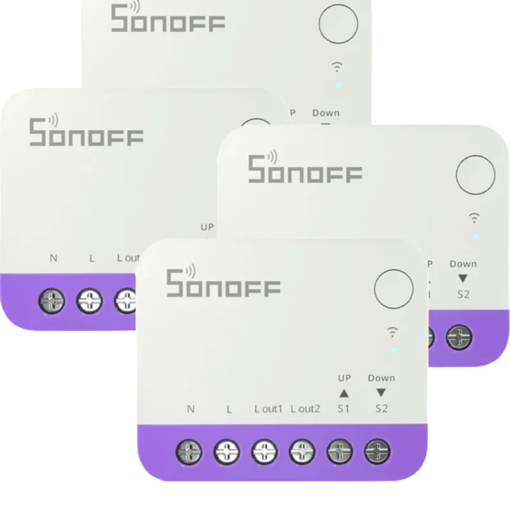 Sonoff MINI-RBS WiFi Smart Mini Roller Shutter Switch (Conjunto de 4) - Compatível com Matter e Controlo Percentual