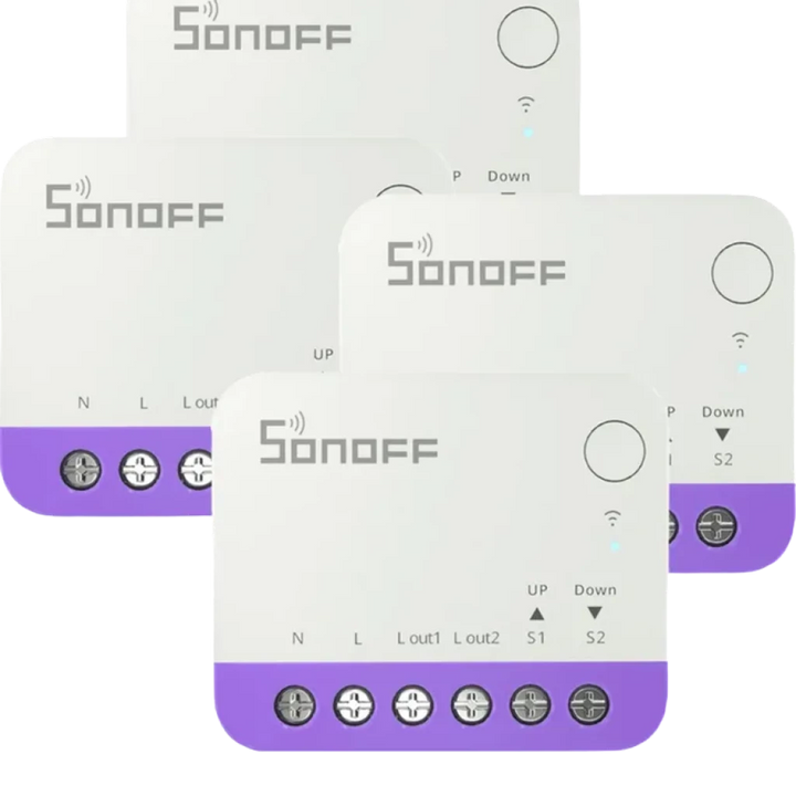 Sonoff MINI-RBS WiFi Smart Mini Roller Shutter Switch (Conjunto de 4) - Compatível com Matter e Controlo Percentual
