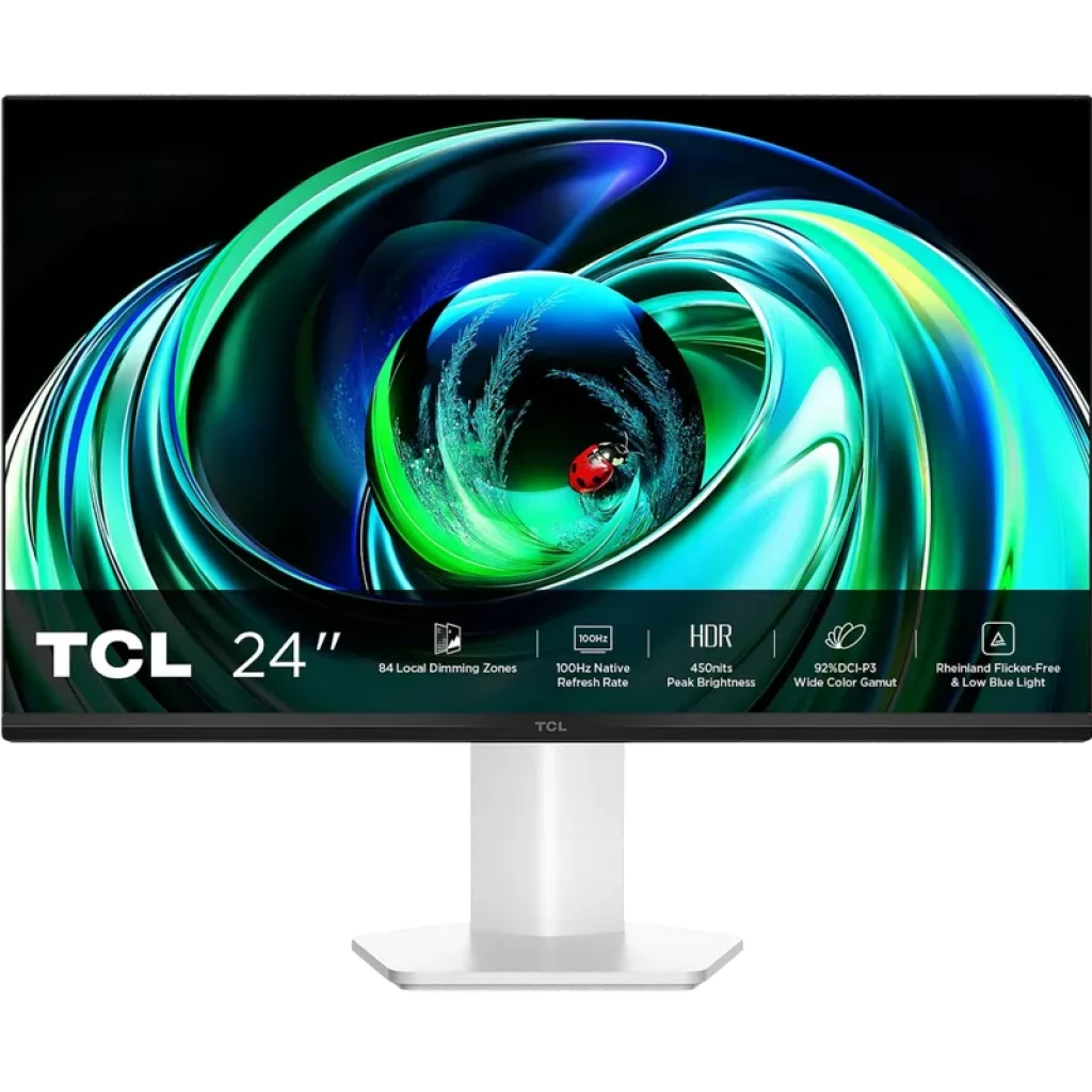 Monitor TCL 24G54 de 23,8" com 100 Hz, MiniLED e VA, Branco