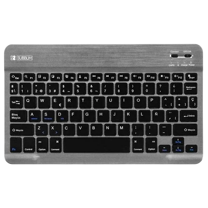 SUBBLIM Teclado Bluetooth Smart para Android, Mac, OS e Windows Cinzento