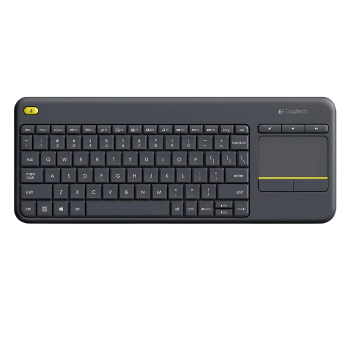Teclado de membrana sem fio Logitech K400 Plus com teclado de toque preto