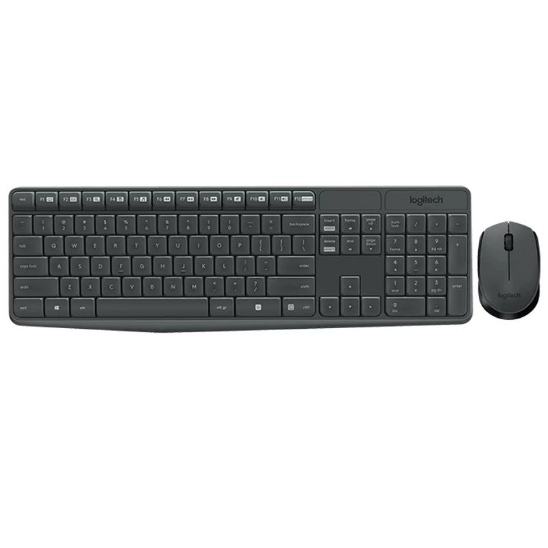 Teclado de membrana + mouse sem fio Logitech MK235