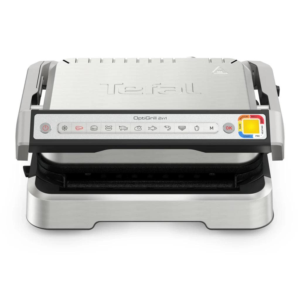 Grill elétrico Tefal OptiGrill 2 em 1 GC773D 2100W 600cm² 9 programas
