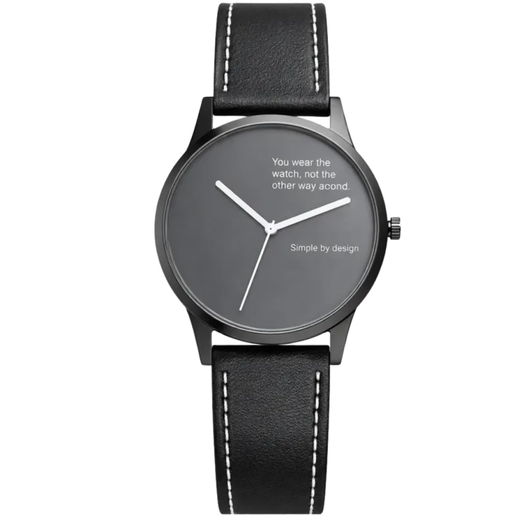 TN99 Smartwatch com Pulseira de Couro Preto Monitoramento da Frequência Cardíaca