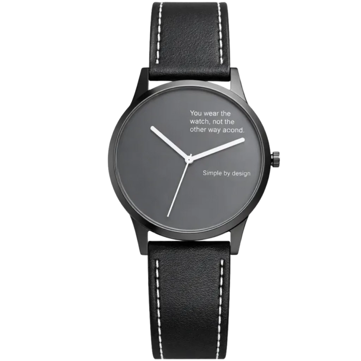 TN99 Smartwatch com Pulseira de Couro Preto Monitoramento da Frequência Cardíaca