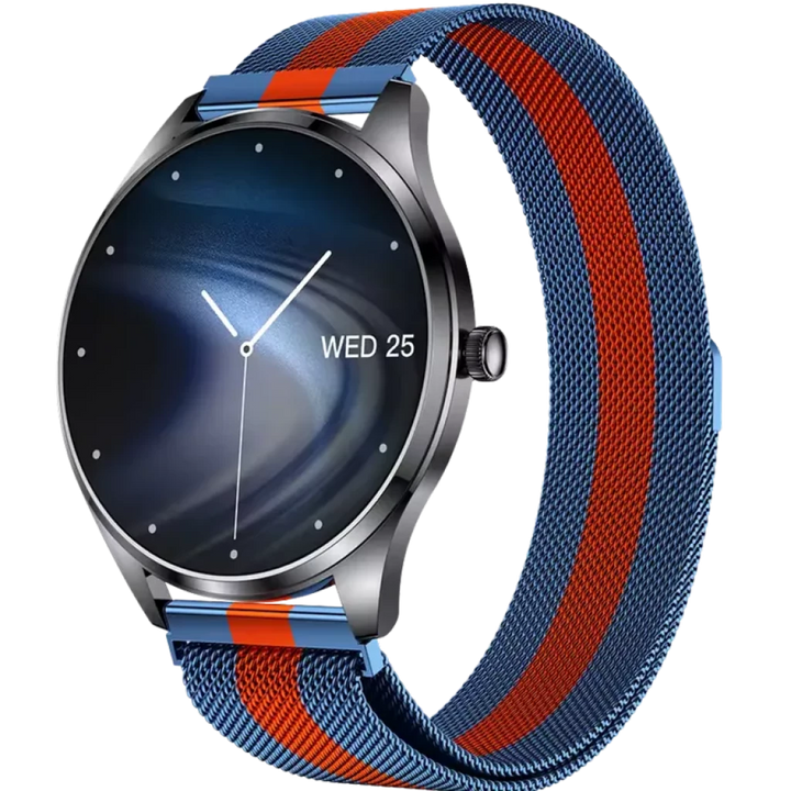 TN99 Smartwatch com bracelete Milanesa Vermelha/Azul Chamadas BT