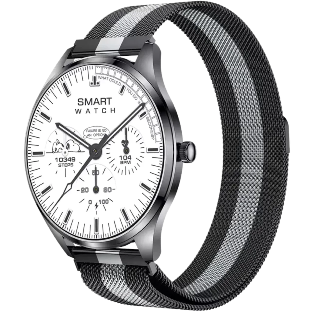 TN99 Smartwatch com pulseira milanesa prateada/preta