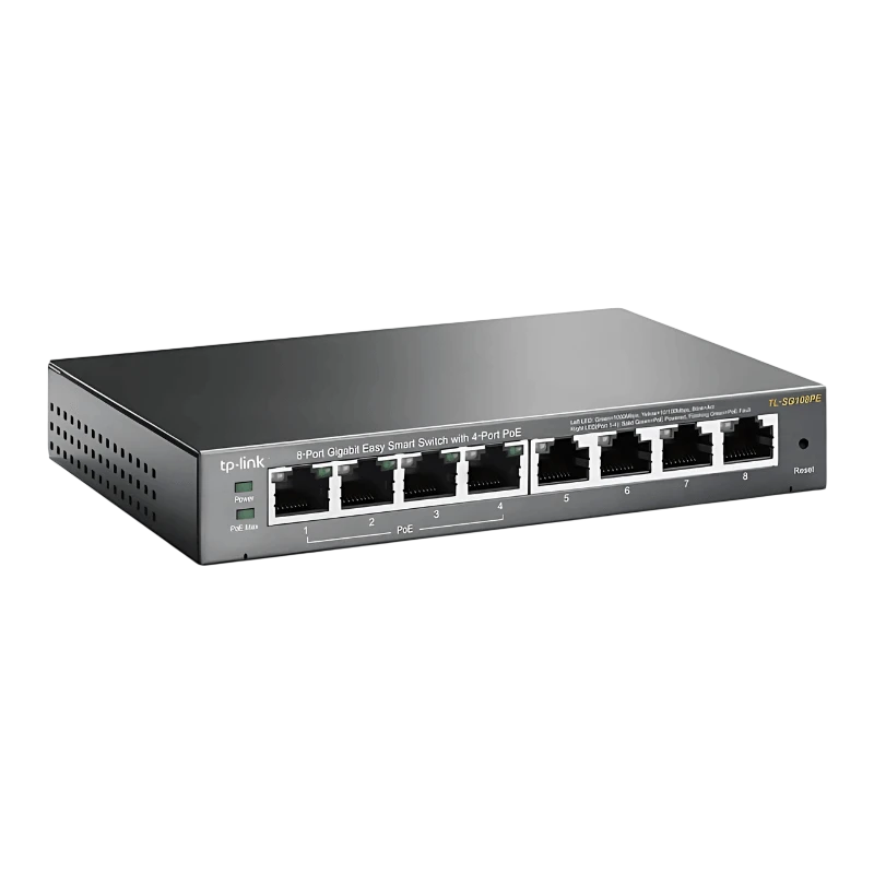 TP-Link TL-SG108PE L2 Gigabit Ethernet 10/100/1000 PoE Preto