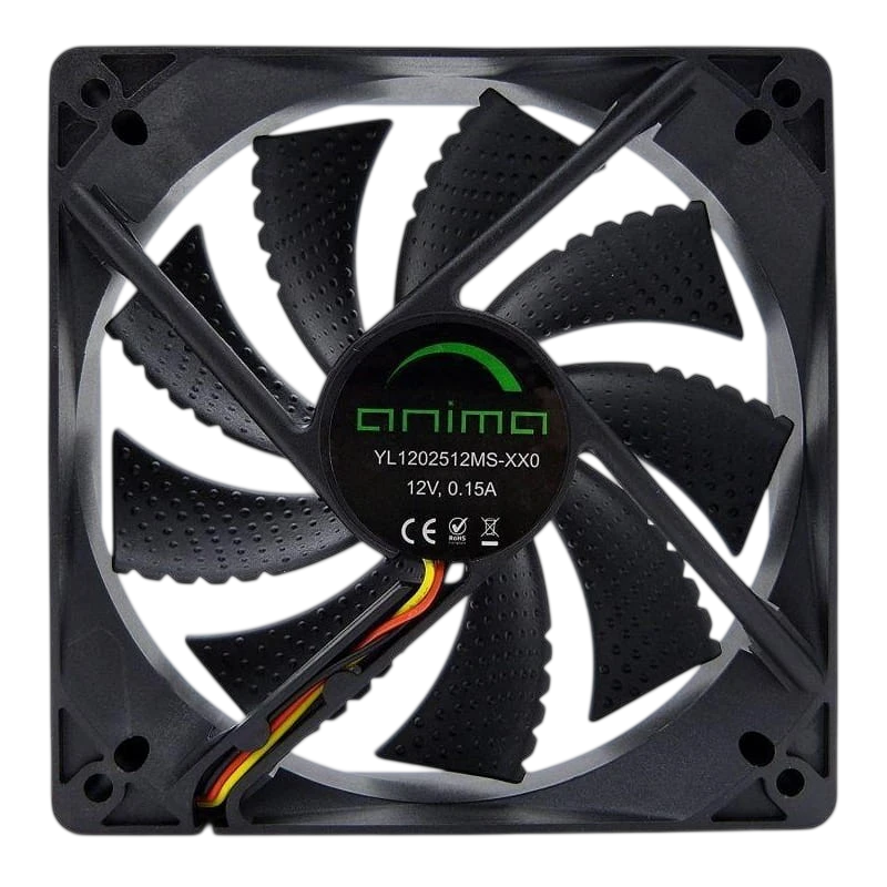 Ventilador de  PC Tacens Anima AF12, 9 lâminas, 12 cm, Preto