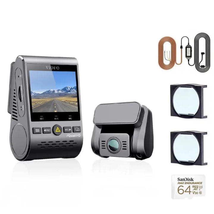 VIOFO A129 Plus Duo 2K Full HD - Câmera de bordo dupla com ecrã LCD de 2"