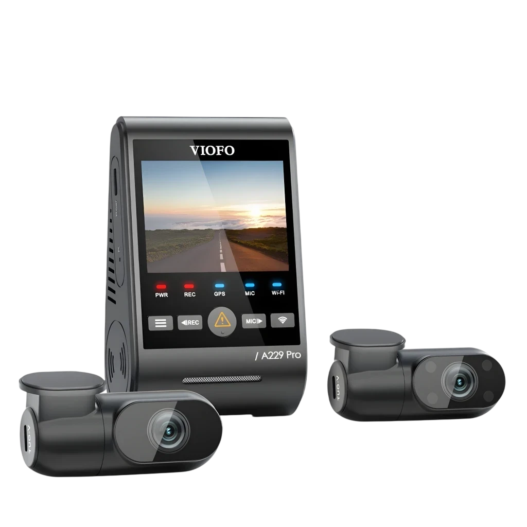 VIOFO A229 Pro 3 canais, 4K, 30 fps, GPS, Wi-Fi de banda dupla, visão noturna - Câmara de bordo