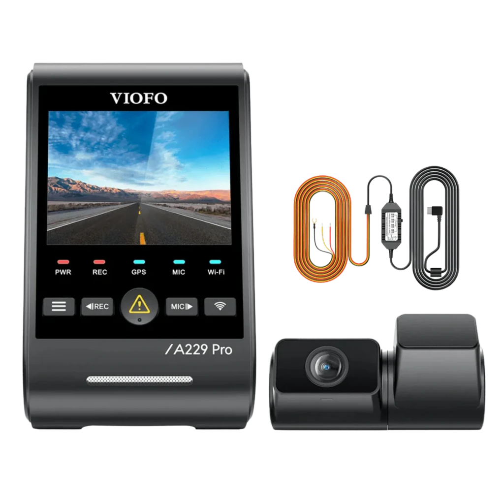 VIOFO A229 Pro Tele 3CH Dashcam 4K+2K+1080p, 3 canais, Wi-Fi 5 GHz, 140°