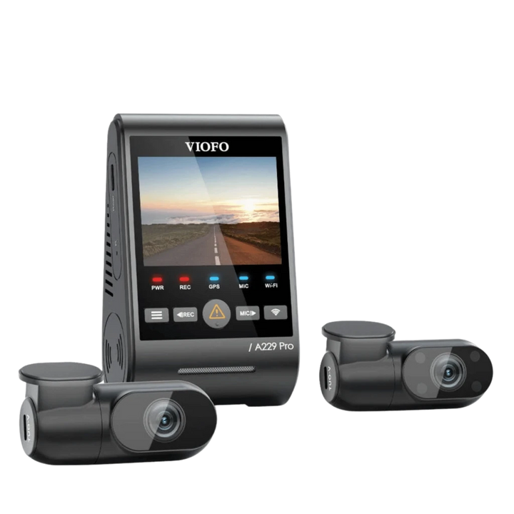 VIOFO A229 Ultra 3CH - Câmara de bordo 4K de três canais com Wi-Fi de 5 GHz e GPS