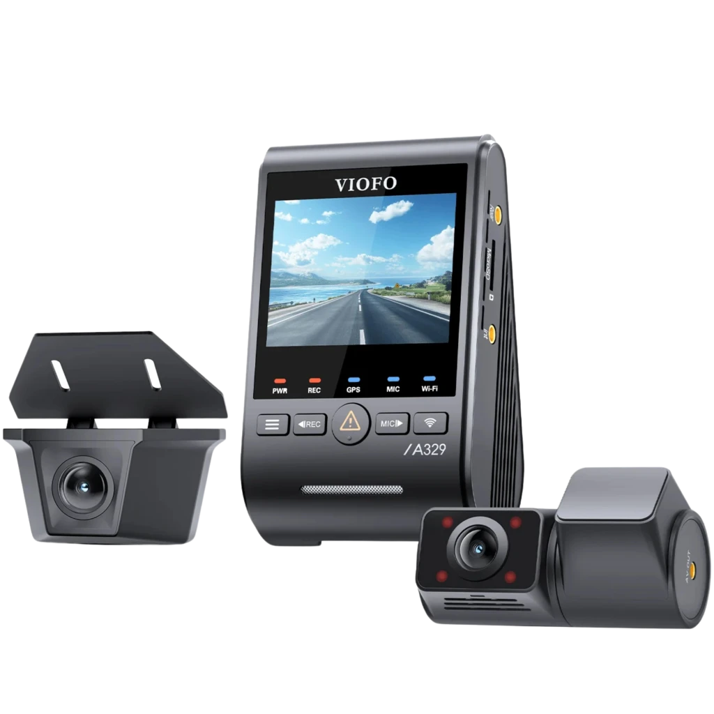 VIOFO A329SW - Câmara de bordo de 3 canais: 4K a 30 fps na frente + 2K atrás + 2K na cabina, com Wi-Fi 6 e Sony STARVIS 2