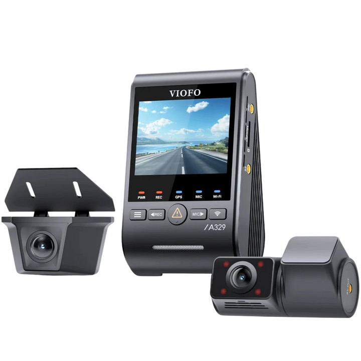VIOFO A329SW - Câmara de bordo de 3 canais: 4K a 30 fps na frente + 2K atrás + 2K na cabina, com Wi-Fi 6 e Sony STARVIS 2