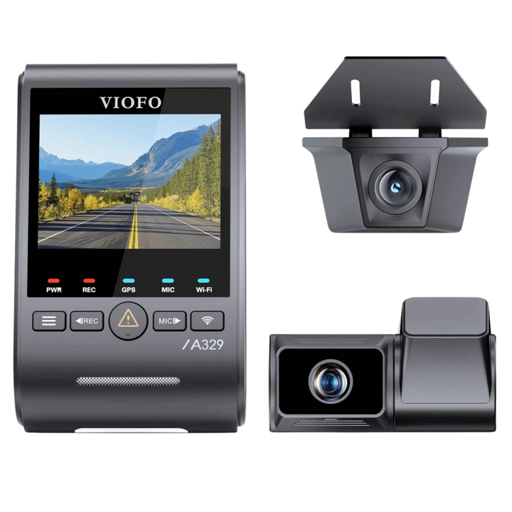 VIOFO A329TW 3CH: Câmara de bordo tripla com 4K, teleobjetiva e câmara exterior IP67