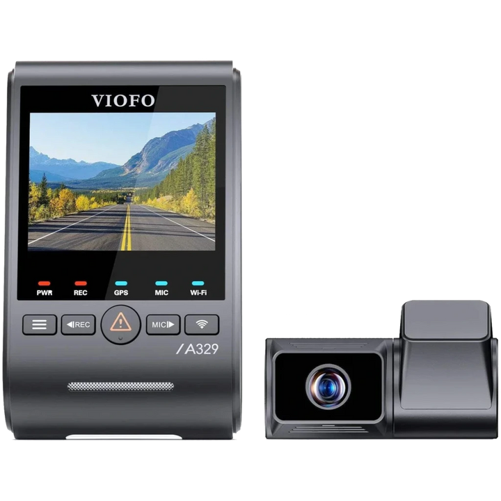 VIOFO A329T 2CH Câmara Frontal 4K com sensor Sony STARVIS 2 IMX678 + Câmara 2K com Teleobjetiva com IMX675 WiFi GPS Dash Cam - Câmara de Carro
