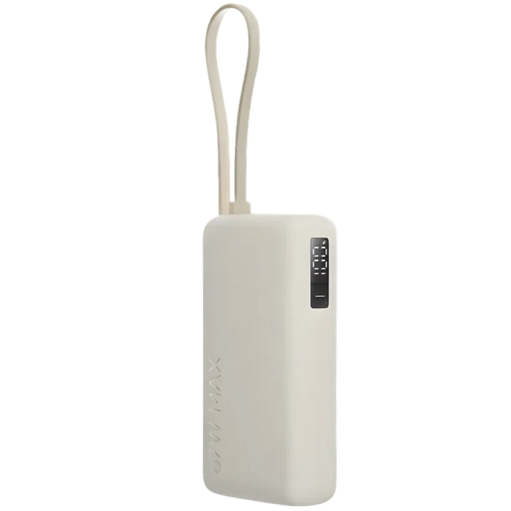 Xiaomi Power Bank 10000mAh (Cabo integrado) 67W Bege - Tamanho compacto - Ecrã numérico