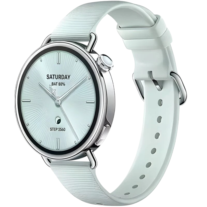 Xiaomi Watch S4 41 mm  com Bracelete de Borracha Fluorada Verde Menta