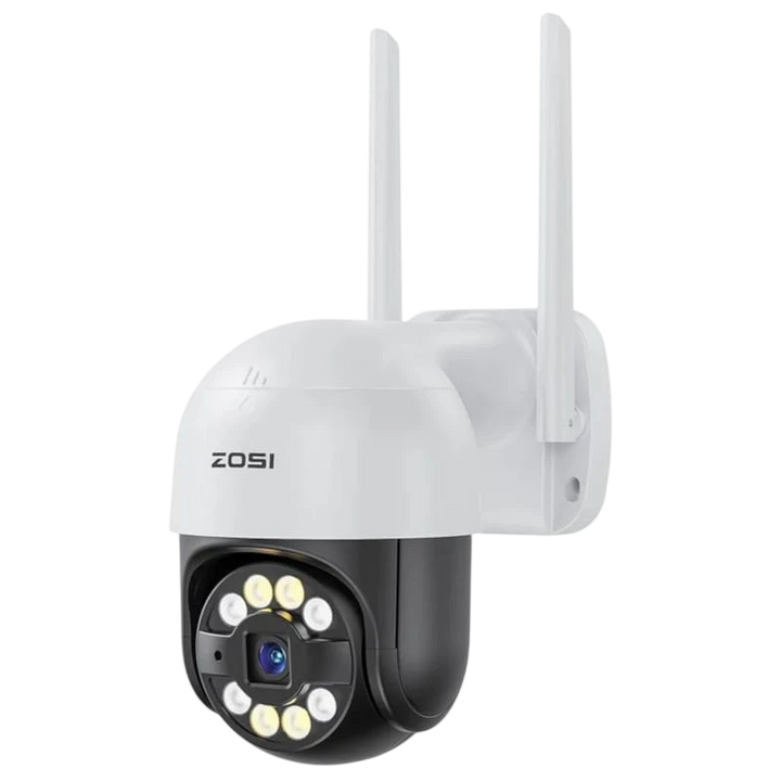 ZOSI C289 3MPx FullHD WiFi P/T IP66 AI Branco + Cartão microSD 32GB IP