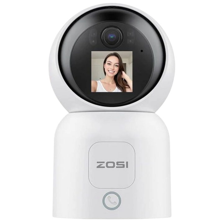 ZOSI C519M 4 MPx 2.5K P/T Dual WiFi Deteção de Movimento Ecrã Branco